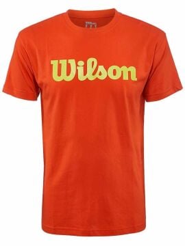 Wilson M Script Logo Cotton Turuncu Erkek Tenis T-Shirt