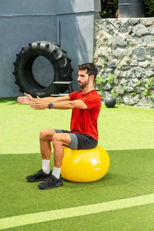 Slazenger 55cm Anti-Burst Gymball Sarı (Pompa Dahil) Pilates Topu