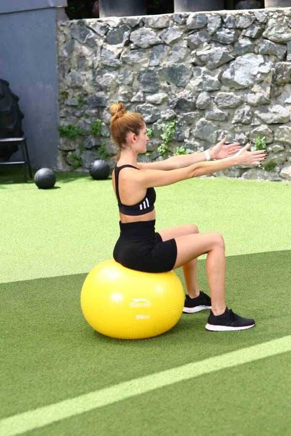 Slazenger 55cm Anti-Burst Gymball Sarı (Pompa Dahil) Pilates Topu