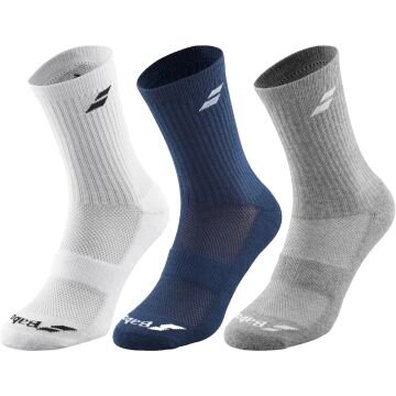 Babolat Unisex 43/46 Beyaz/Mavi/Gri 3'lü Çorap 5ub1371