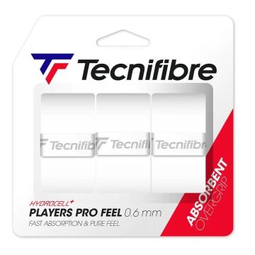 Tecnifibre Players Pro Feel Overgrip 3'lü Beyaz Tenis Gribi