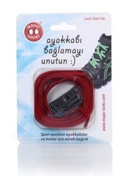Magic Locks Kırmızı Kilitli Elastik Akıllı Bağcık